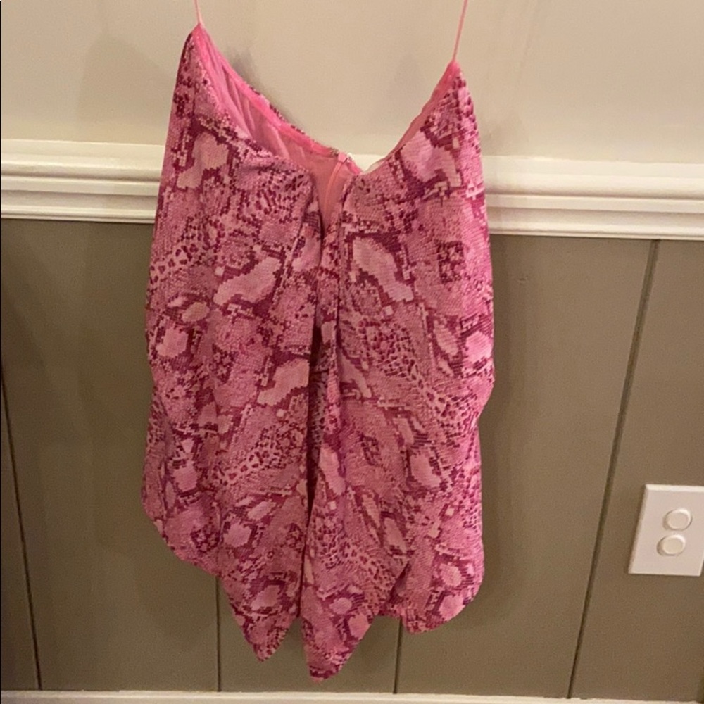 Maroon/Pink Snakeskin Strapless Romper